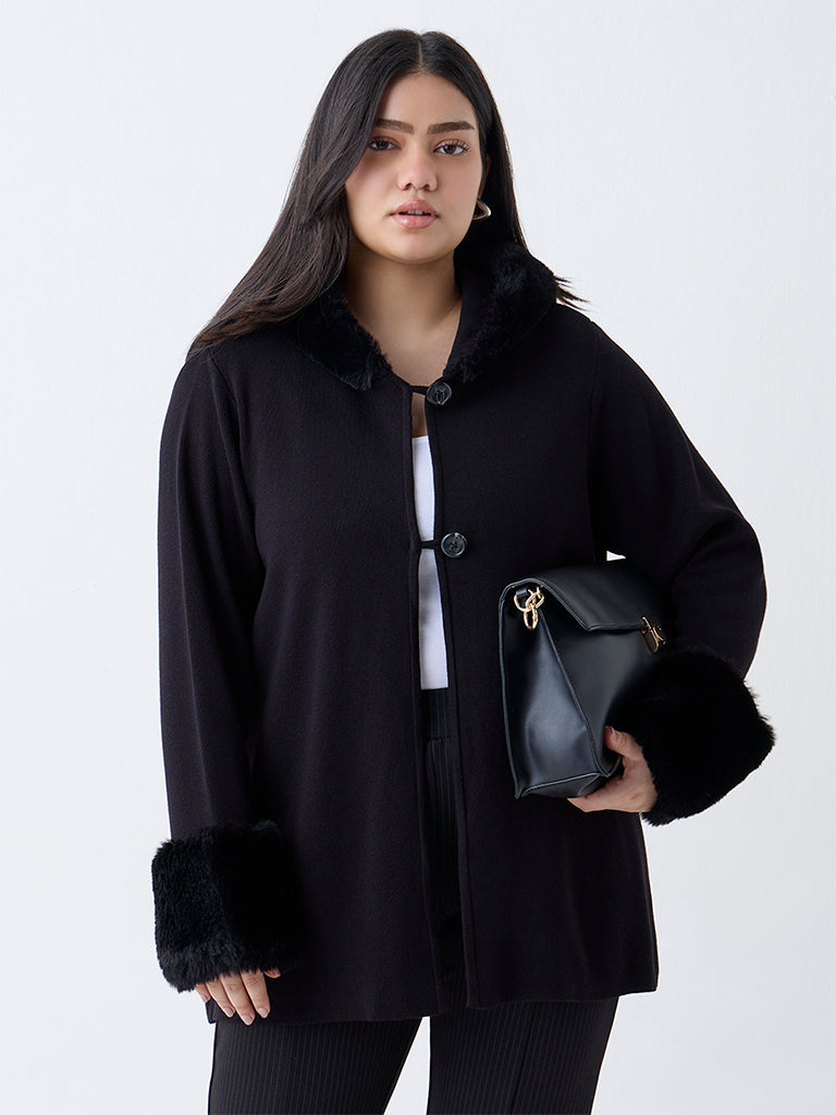 Gia Black Solid Cardigan