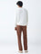 Ascot Off-White Knit-Textured Relaxed-Fit Cotton Sweater