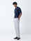 Ascot Navy Textured Relaxed-Fit Cotton-Blend Polo T-Shirt