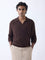 Ascot Dark Brown Cable-Knit Relaxed-Fit Sweater