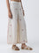 Bombay Paisley Off-White Embroidered Cotton-Blend Palazzos