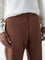 Ascot Brown Relaxed-Fit Mid-Rise Cotton-Blend Trousers