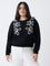 Gia Black Embroidered Knitted Sweater