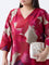 Diza Fuchsia Floral Design A-Line Kurta