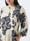 Diza Off-White Floral Printed A-Line Kurta