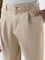 Ascot Beige Mid-Rise Relaxed-Fit Cotton-Blend Trousers