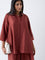 Diza Rust Embellished Asymmetric Tunic