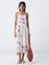 Bombay Paisley Off-White Embroidered A-Line Dress