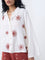 Bombay Paisley Off-White Floral Embroidered Cotton Shirt