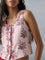 Bombay Paisley Pink Floral Design Cotton Top