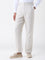 Ascot Beige Checked Relaxed-Fit Mid-Rise Linen Trousers