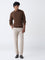 Ascot Brown Knit-Textured Relaxed-Fit Cotton Sweater