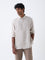 Ascot Beige Striped Relaxed-Fit Linen Shirt