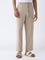 ETA Taupe Solid Relaxed-Fit Mid-Rise Cotton-Blend Chinos