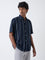 Ascot Navy Striped Relaxed-Fit Shirt