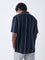 Ascot Navy Striped Relaxed-Fit Shirt