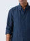 Ascot Navy Striped Relaxed-Fit Linen Shirt