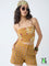 Bombay Paisley Mustard Embroidered Cotton-Blend Tube Top
