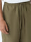 ETA Olive Solid Relaxed-Fit Mid-Rise Cotton-Blend Shorts