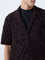 ETA Dark Brown Textured Relaxed-Fit Cotton-Blend Shirt
