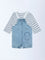 HOP Baby Blue Denim Dungaree with T-Shirt Set
