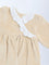 HOP Baby Beige Schiffli Detailed Cotton-Blend A-Line Dress
