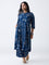 Diza Indigo Floral Design Palazzos