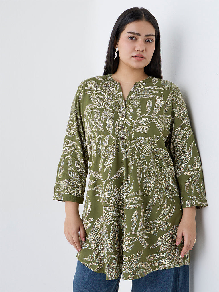 Diza Sage Leaf Printed Tunic