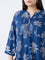 Diza Indigo Foliage Printed Tunic