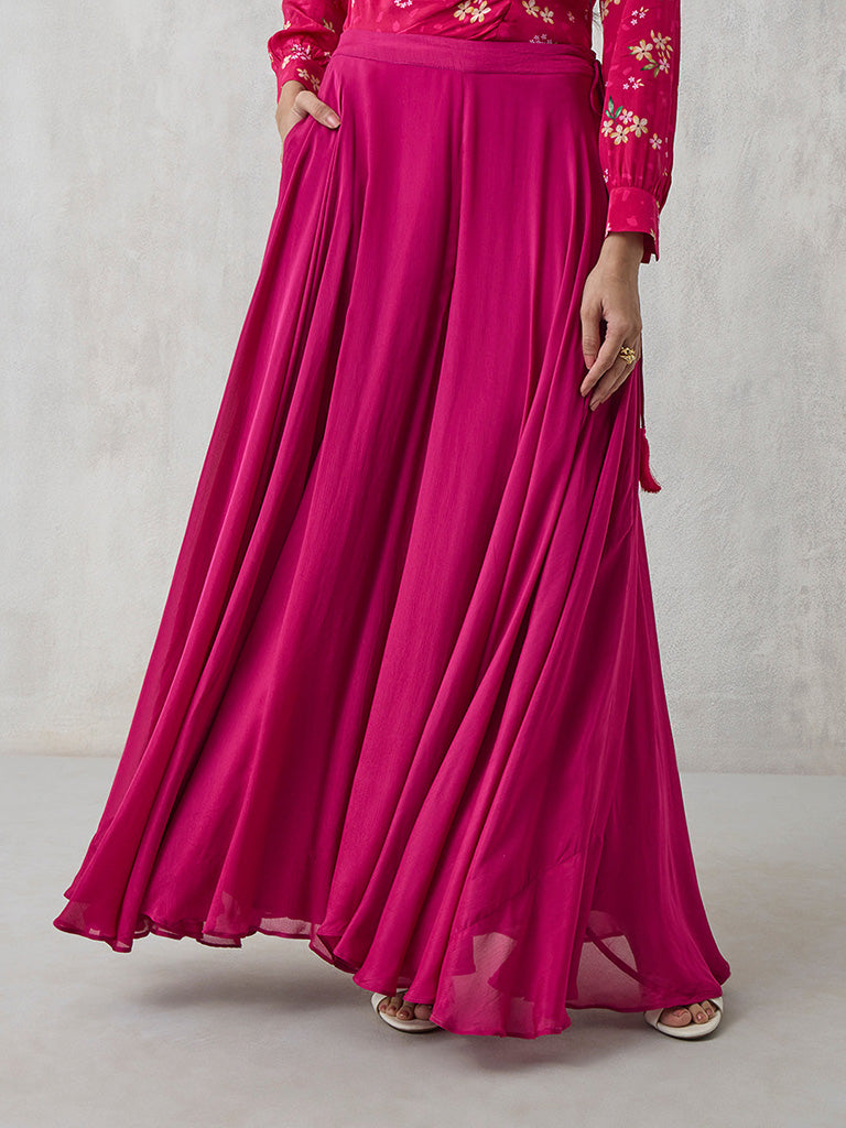 Flowy Wide-Leg Pink Palazzos