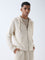 ETA Light Beige Textured Relaxed-Fit Hoodie