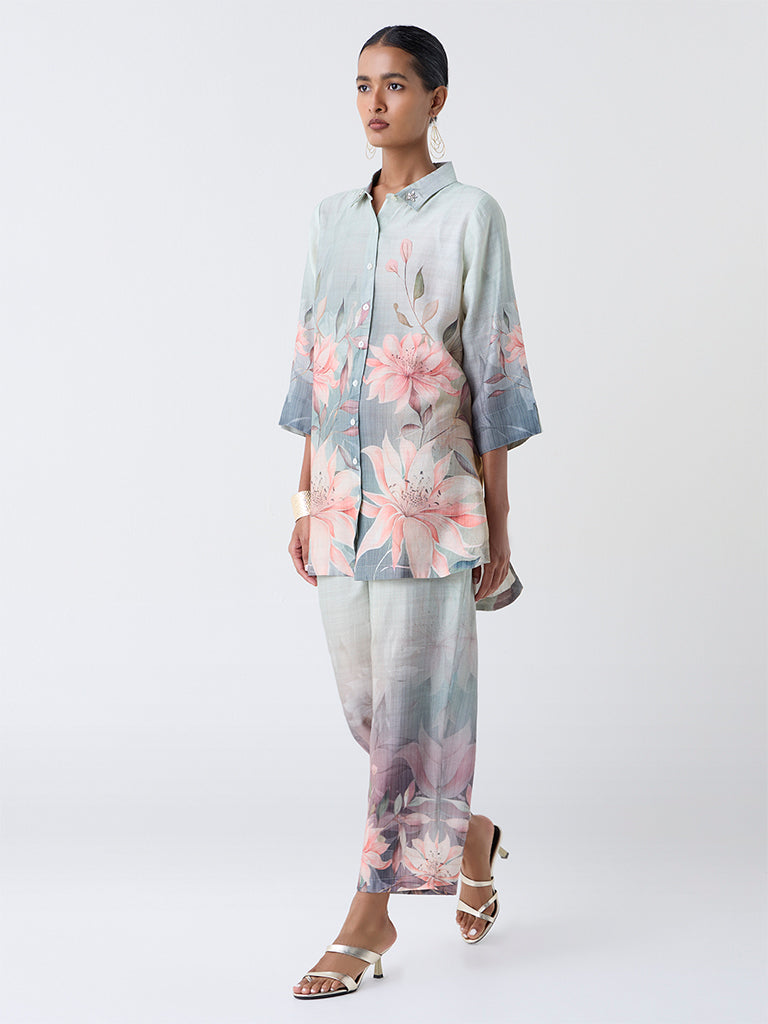 Vark Multicolour Floral Design Co-ord Set