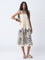 Bombay Paisley Cream Embroidered Cotton A-Line Dress