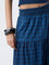Bombay Paisley Dark Blue Checkered High-Rise Cotton Skirt