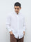 Ascot White Solid Relaxed-Fit Shirt