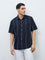 Ascot Navy Stripe Printed Relaxed-Fit Shirt
