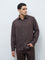 Ascot Dark Brown Striped Relaxed-Fit Linen Shirt