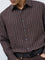 Ascot Dark Brown Striped Relaxed-Fit Linen Shirt