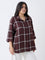 Gia Dark Brown Checkered Shirt