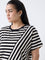 Gia Black Striped T-Shirt