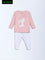 HOP Baby Dusty Pink Cat Printed Cotton T-Shirt and Pants Set - Exclusive