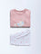 HOP Baby Dusty Pink Cat Printed Cotton T-Shirt and Pants Set - Exclusive