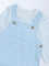 HOP Baby Boys Blue Cotton Dungaree with T-Shirt Set