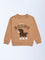 HOP Kids Boys Light Brown Embroidered Cotton-Blend Sweatshirt