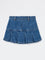 HOP Kids Girls Dark Blue Solid Mid-Rise Denim Skorts