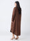 Gia Dark Brown Solid Shirt Dress