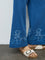 Bombay Paisley Blue Floral Embroidered Cotton Palazzos
