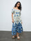 Bombay Paisley Off-White Floral Cotton Tiered Dress