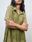 Bombay Paisley Green Floral Design Shirt Dress
