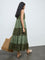 Bombay Paisley Green Printed Cotton Tiered Dress